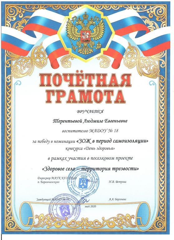 Почетная грамота за победу в номинации ЗОЖ в период самоизоляции.jpg